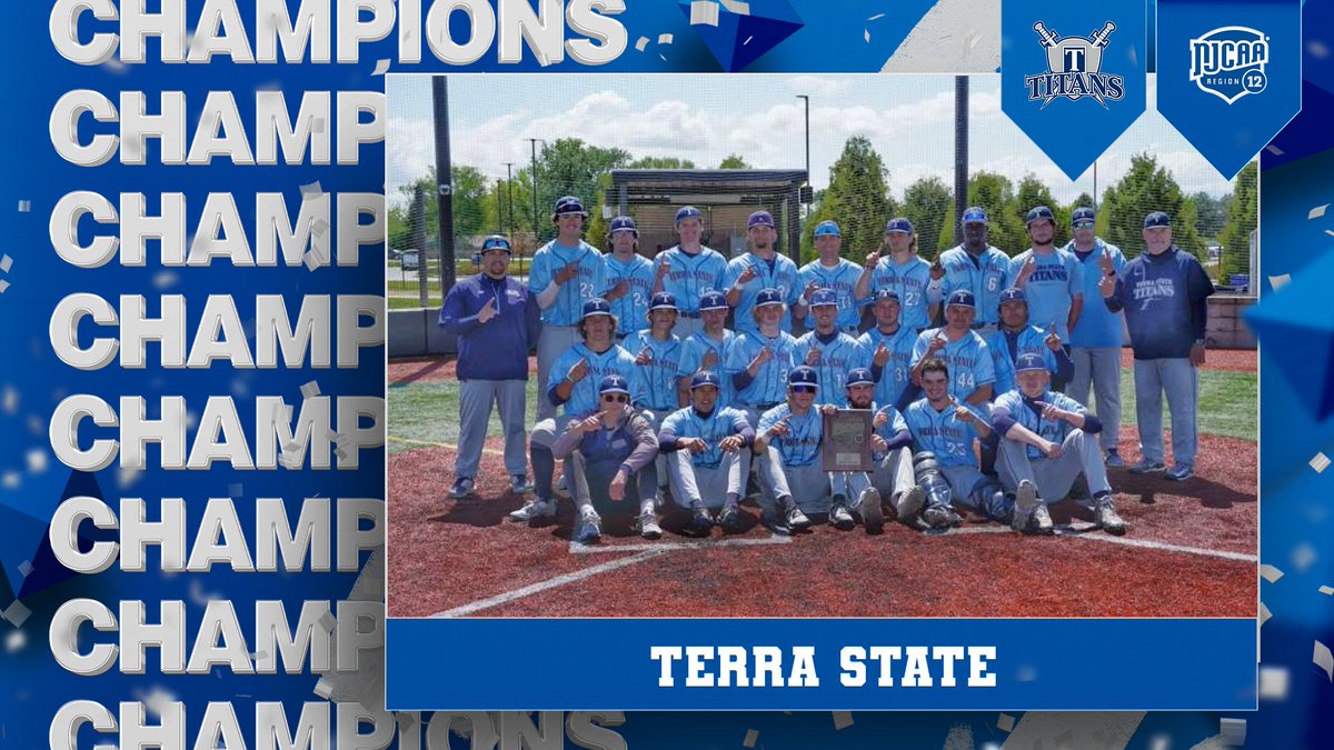 NJCAARegion12's tweet image. 𝑪𝒉𝒂𝒎𝒑𝒊𝒐𝒏𝒔 ⚾️🏆

The Terra State Titans are your 2024 NJCAA Region XII Division III Champions! Congrats, Titans!

@TSCCAthletics