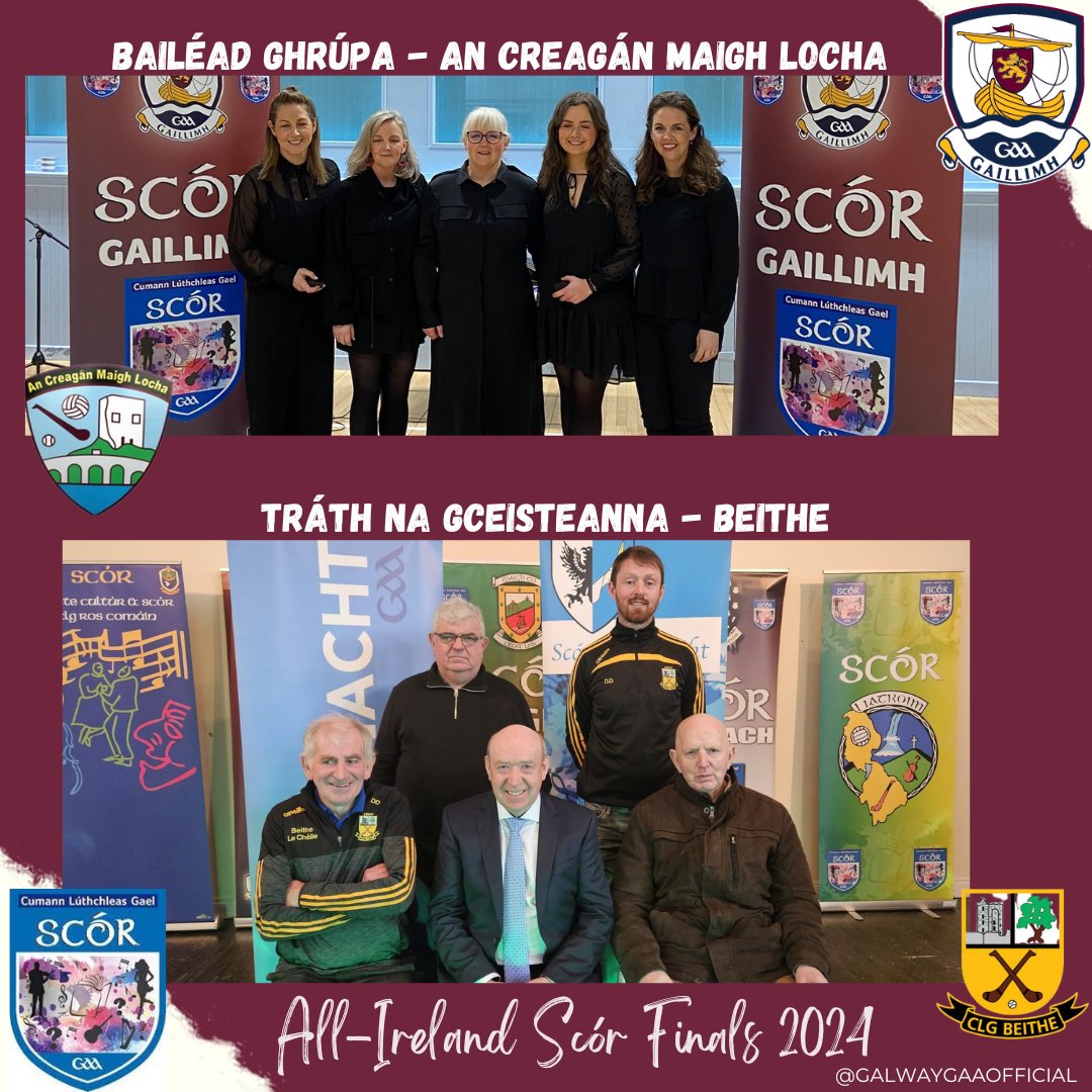 Best of Luck to our Scór finalists from @_MMGAA and @BeaghHC clubs who represent Galway and @ConnachtGAA in the All-Ireland Scór Sinsear Final tomorrow in the Gleneagle Hotel, Killarney 🇱🇻 Watch Scór Sinsear Live📺 youtube.com/watch?v=s2md6H…