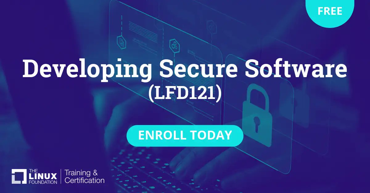 📚 Enroll now for FREE! Discover the fundamentals of security for developing software that's resilient against attacks. Learn how to minimize damage & enhance response times in case of vulnerability exploits with Developing Secure Software (LFD121). training.linuxfoundation.org/training/devel…