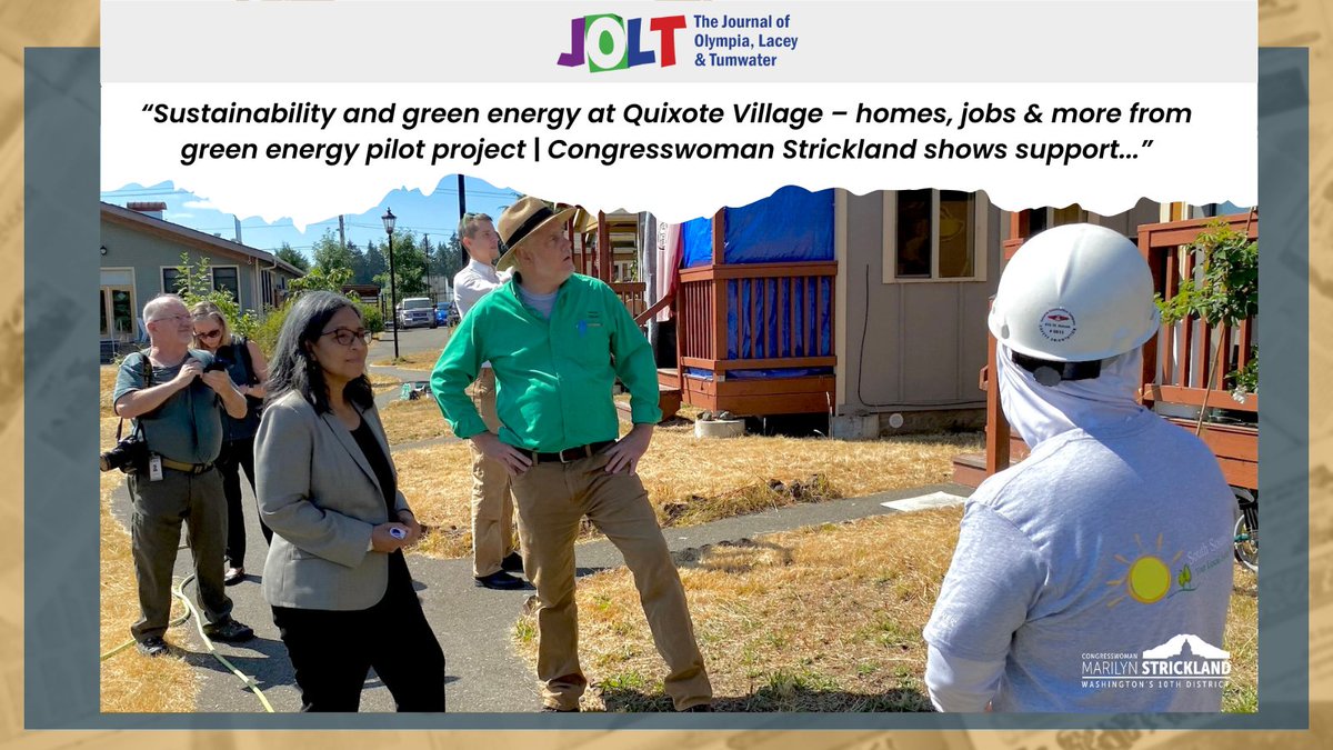 I'm proud to back projects like @OlympiaSolar's Quixote Village w/ legislation like the #IIJA that supports clean energy investments across #WA10. I'll always fight for policies that put our environment first. Read: thejoltnews.com/stories/sustai…