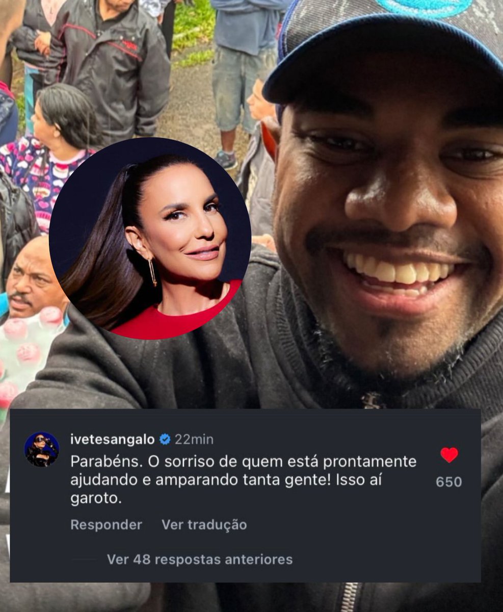 focalizeofc's tweet photo. Após receber críticas por estar sorrindo, enquanto entrega cesta básica no RS , Ivete saiu em defesa do Davi ... 
Obrigada Veveta Rainha. https://t.co/qzD5HLVY2E