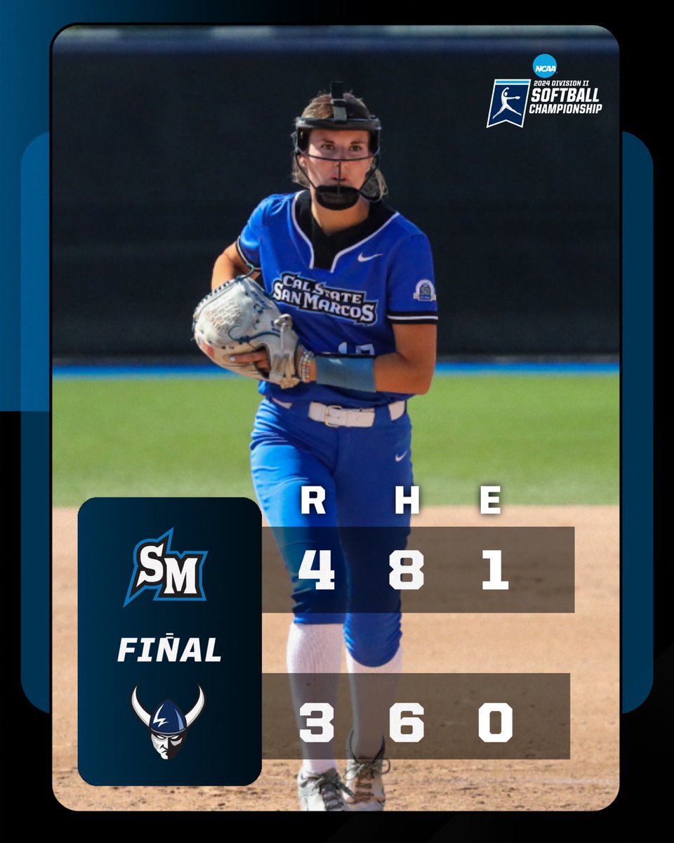CSUSMsoftball's tweet photo. CSUSM WINS!! The Cougars advance to the West Regional Championship game in Bellingham with a 4-3 victory over top-seed and host Western Washington! 
#BleedBlue https://t.co/1fpo9OmwSV