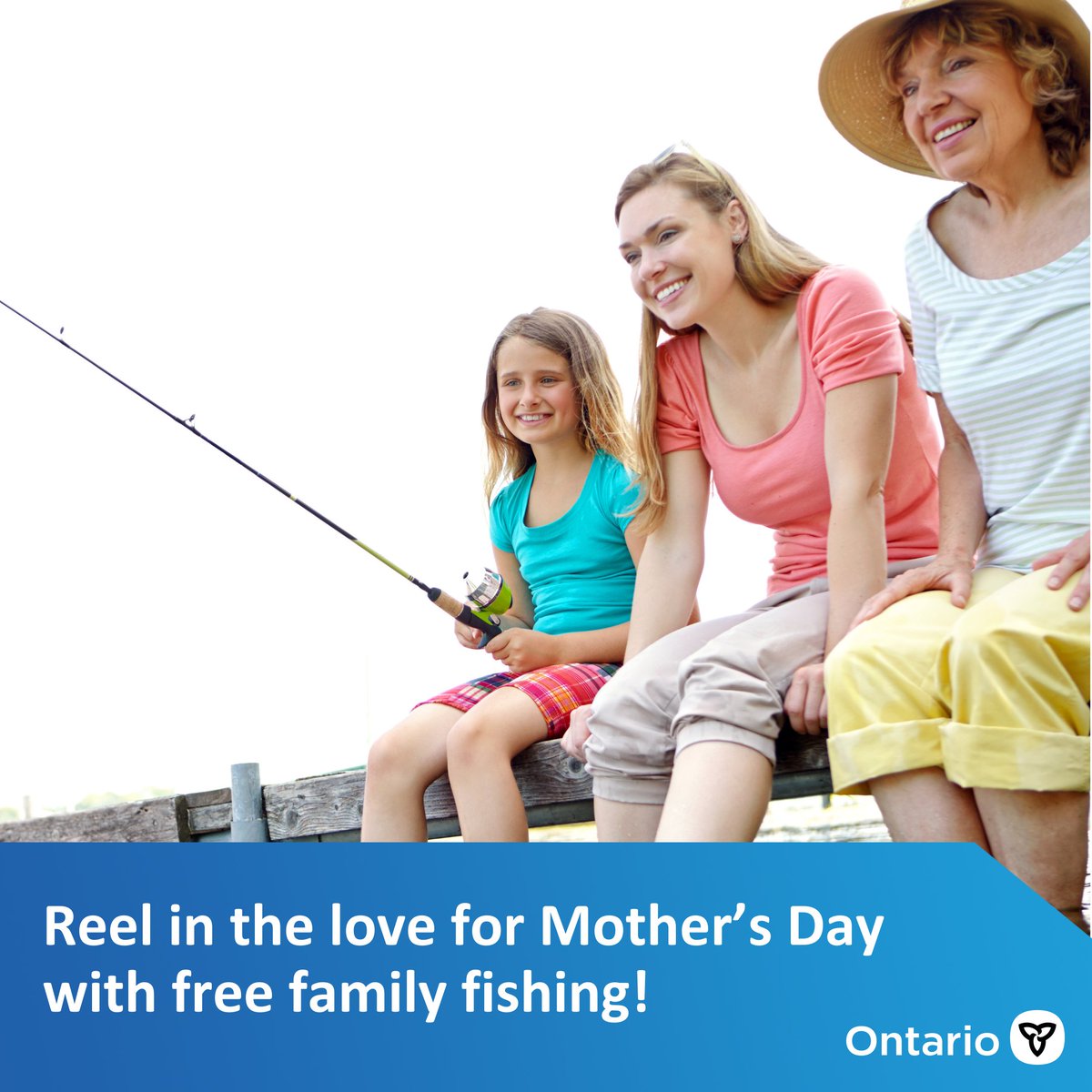 Give the gift of Ontario’s great outdoors with free family fishing this Mother’s Day weekend. Experience the vast fishing opportunities available across the province. Learn more: Ontario.ca/freefishing
