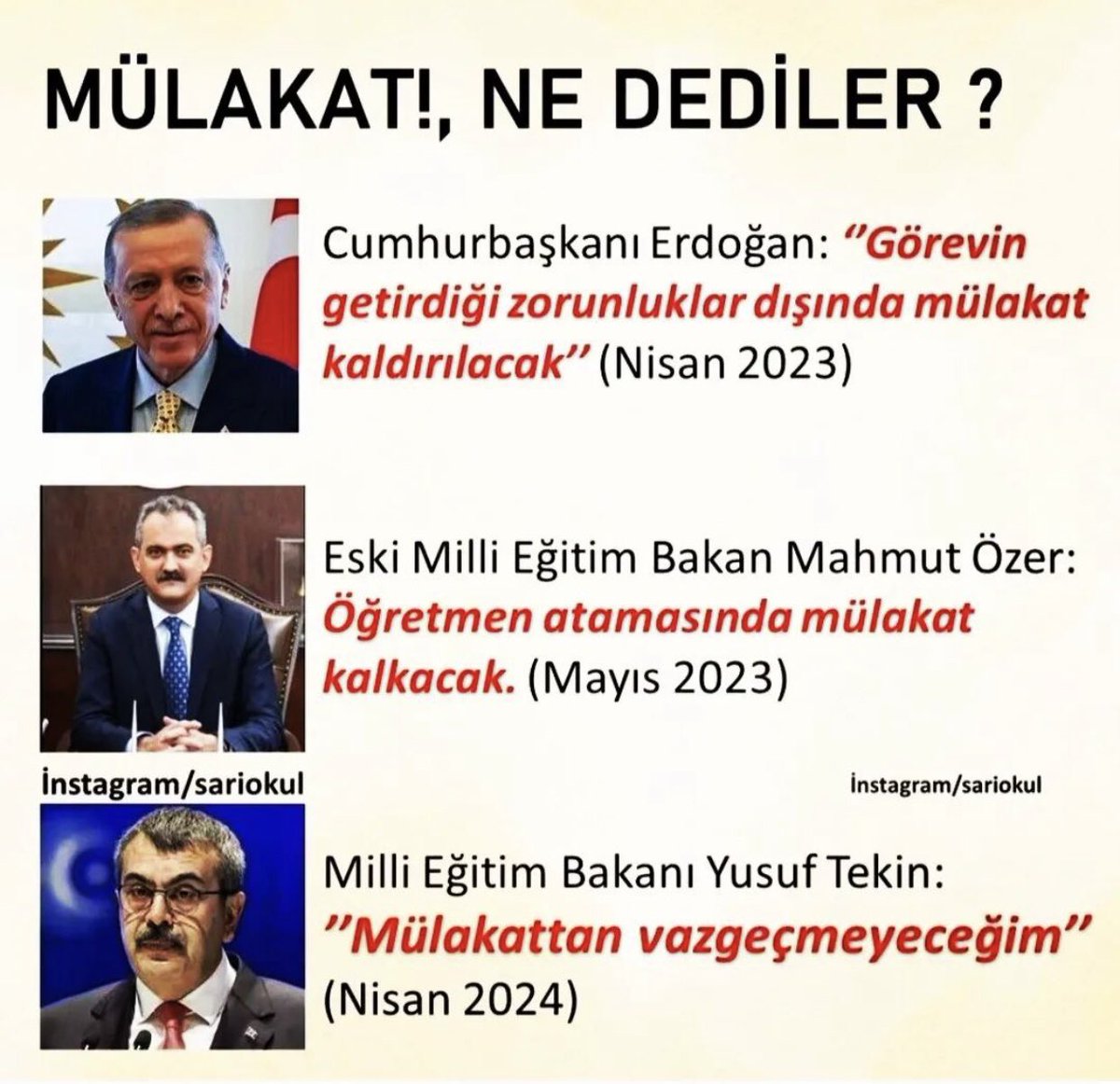 Öğretmenler mülakatsız atama bekliyor.
NeMülakatNedeDüşükSayı
#EğitimciBakanistiyoruz