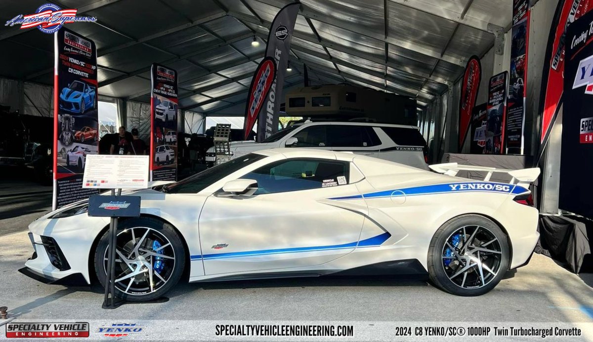 Great images make for great memories of the 2024 Barrett-Jackson in Palm Beach! Follow the link for shots of the many sponsors and more! bit.ly/YenkoSCCorvette
 #SpecialtyVehicleEngineering #BarrettJackson #BJAC #BarrettJacksonPalmBeach #PB24 #PalmBeachAuction #ClassicCars #tgif