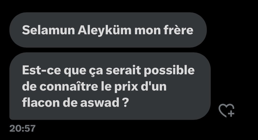 Les frero, Aswad c’est une exclu Rimo Scent dispo chez Al-Qasida seulement, faut le contacter lui !

@Al_Qasidah