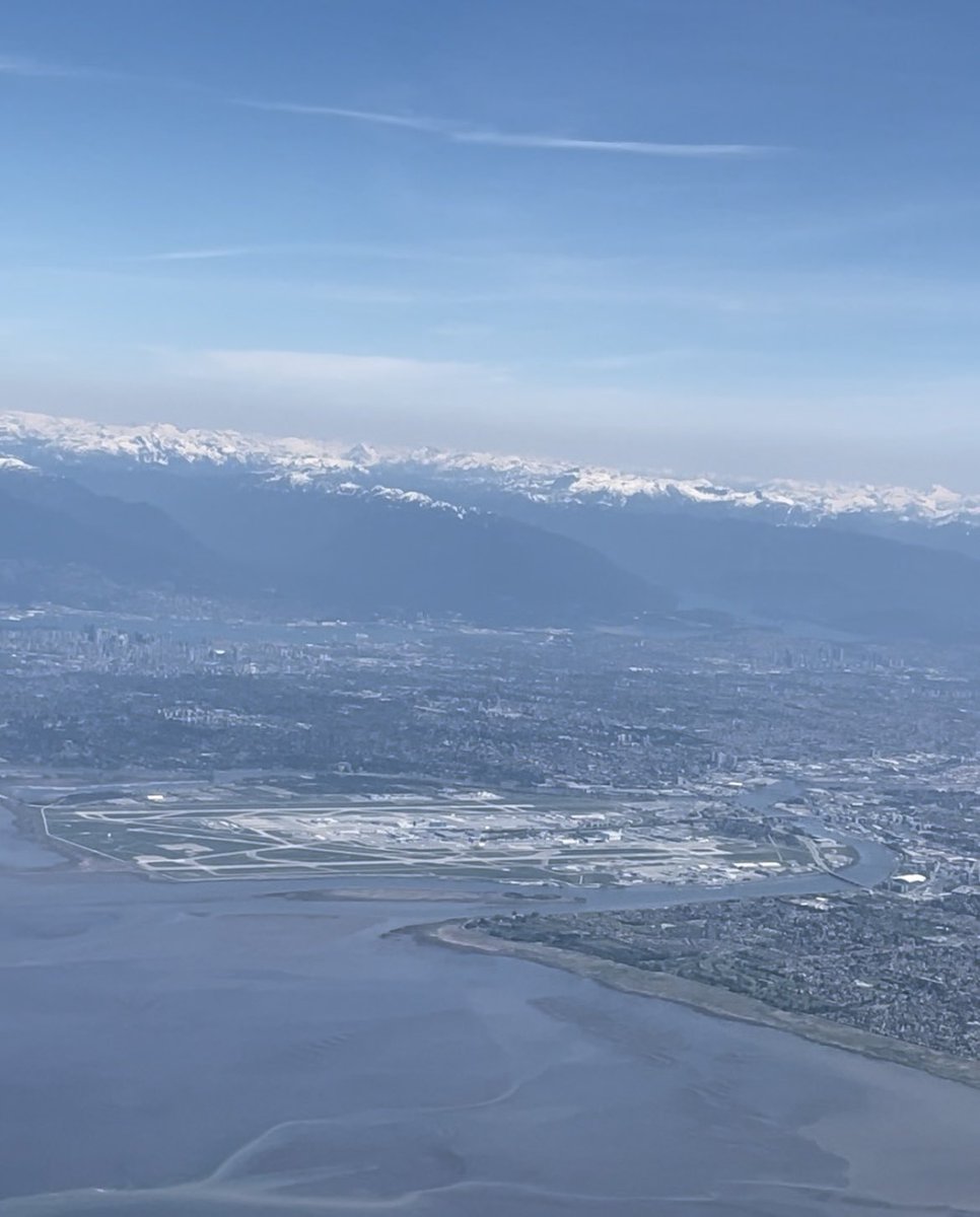 Nice overview on our climb out from @yvrairport a few minutes ago. Onboard @AmericanAir #avgeek