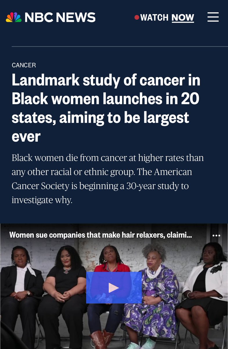 The @AmericanCancer Society launched a 30-year study last week to study racial inequities in cancer diagnoses and death among Black women. They plan to enroll 100,000 Black women ages 25 to 55 in the U.S.making it the largest study of its kind ever conducted in the country.