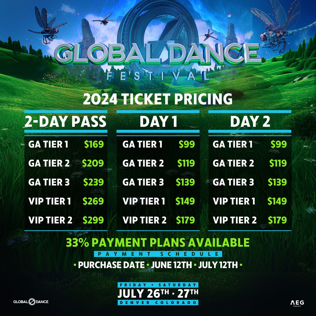 Get ready Global Dance fam! Tickets for GDF 2024 are on sale Wednesday, May 15th at 12PM MT! Make sure to buy early to secure the lowest pricing, and lock in your ticket with our 33% payment plan options 🎊 Tickets ⏩ bit.ly/GDF2024Tix