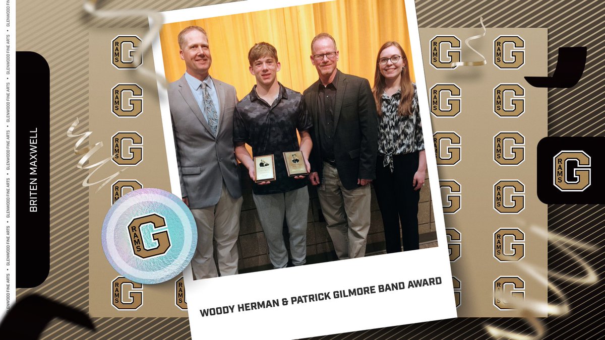 Congratulations to Briten Maxwell who was awarded the Patrick Gilmore Band Award &amp; Woody Herman Band Award at Fine Arts Night!