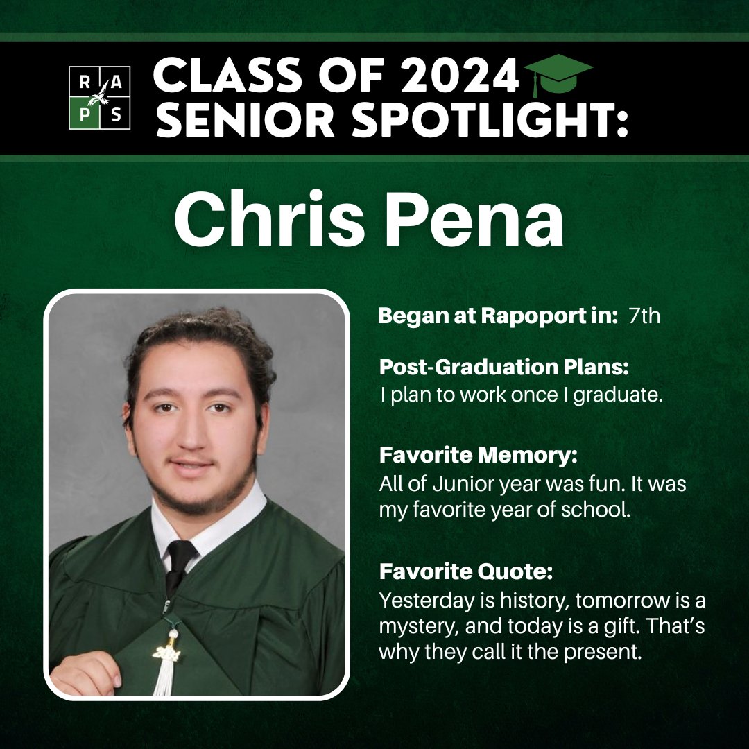 “Never back down. Never give up.”
We're 2 weeks away from graduation! Congratulations to these seniors! #RAPSClassof24