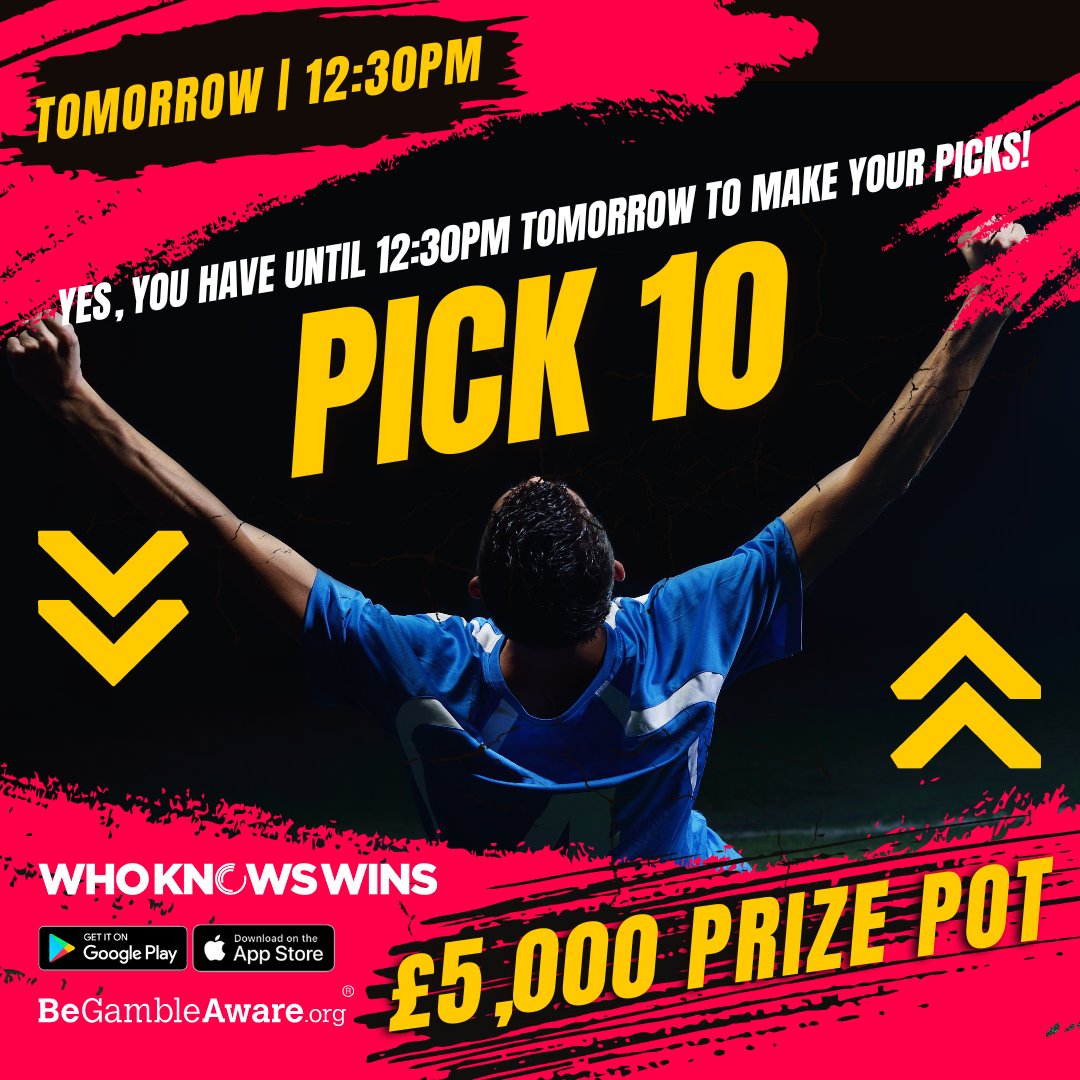 Get the weekend started right 🔥 Enter the £5,000 Pick10 👇 🔗 wkw.page.link/3Hkx 🔞 BeGambleAware.org