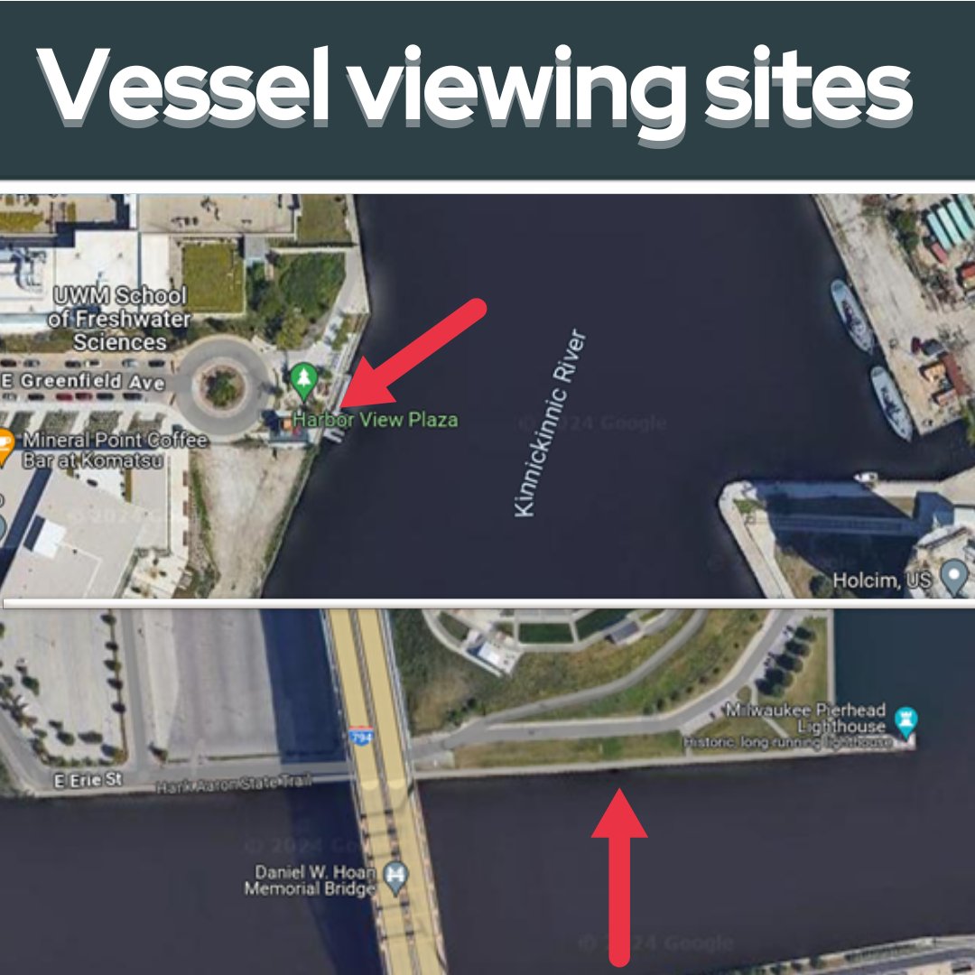 CRUISE SHIP VIEWING 🛳️ 📣 The best places to see vessels: ⚫ Along the Hank Aaron State Trail ⚫ South of Summerfest grounds ⚫ Harbor View Plaza Please avoid gathering on Jones Island unless directly involved with business to prevent safety issues.
