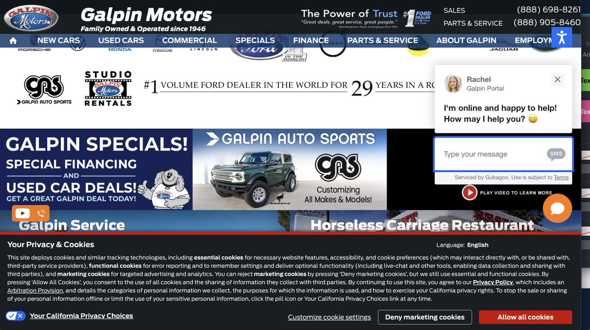 This is the homepage the #1 Ford Dealer in the USA And we wonder why Tesla's started selling well.