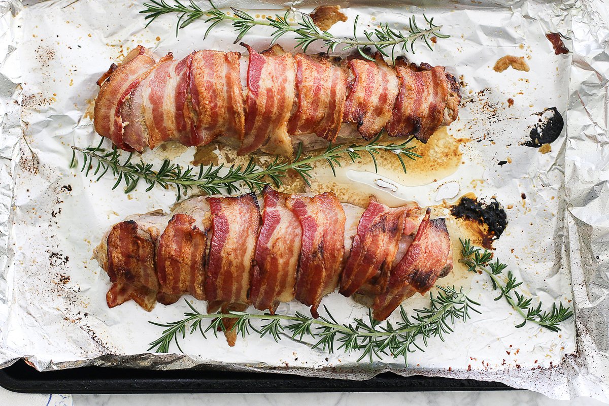 Pork on pork crime is totally allowed and this Bacon wrapped Tenderloin will make u criminal Recipe available in Eat Happy Too: