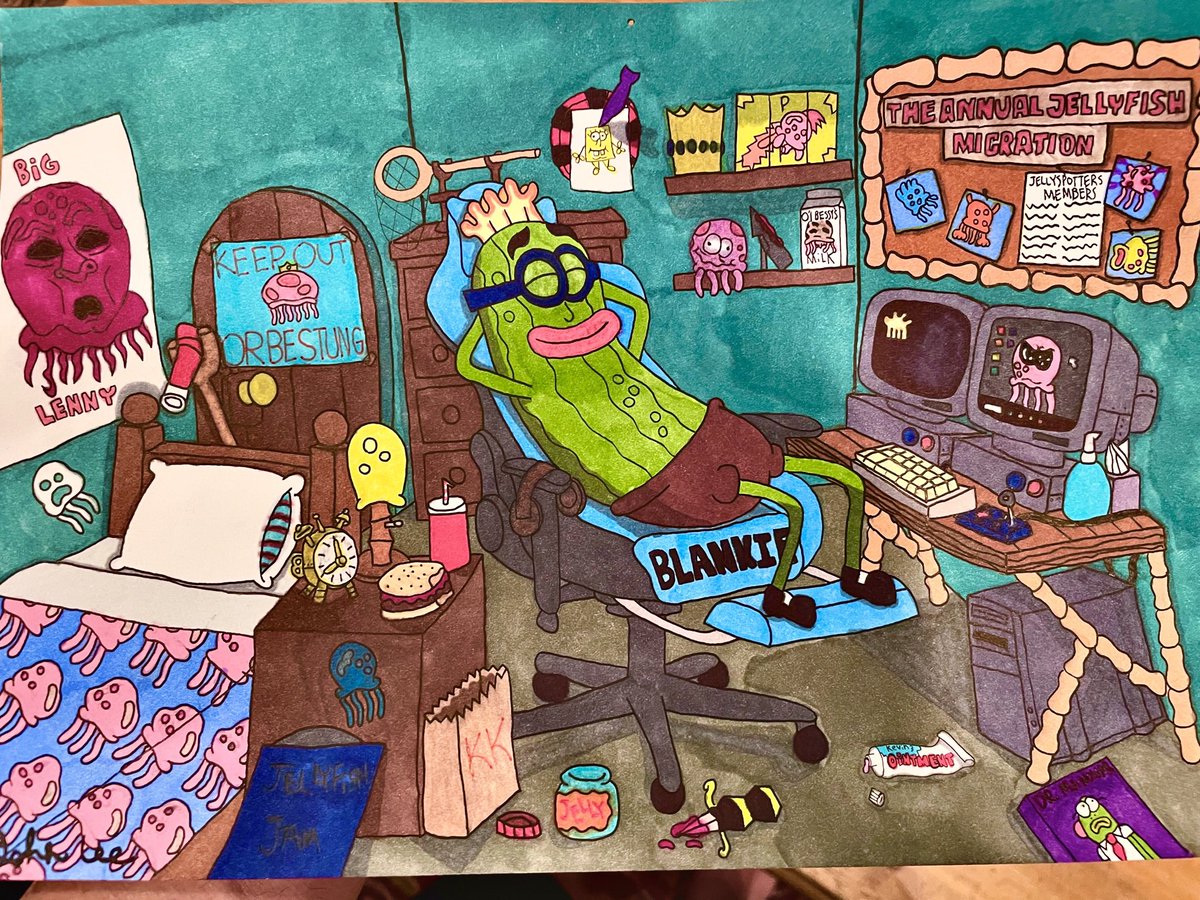 JohnMegoxman's tweet photo. @ArtofSpongebob I’d imagine he’d have a gaming setup like this https://t.co/Zyawpz3pj0