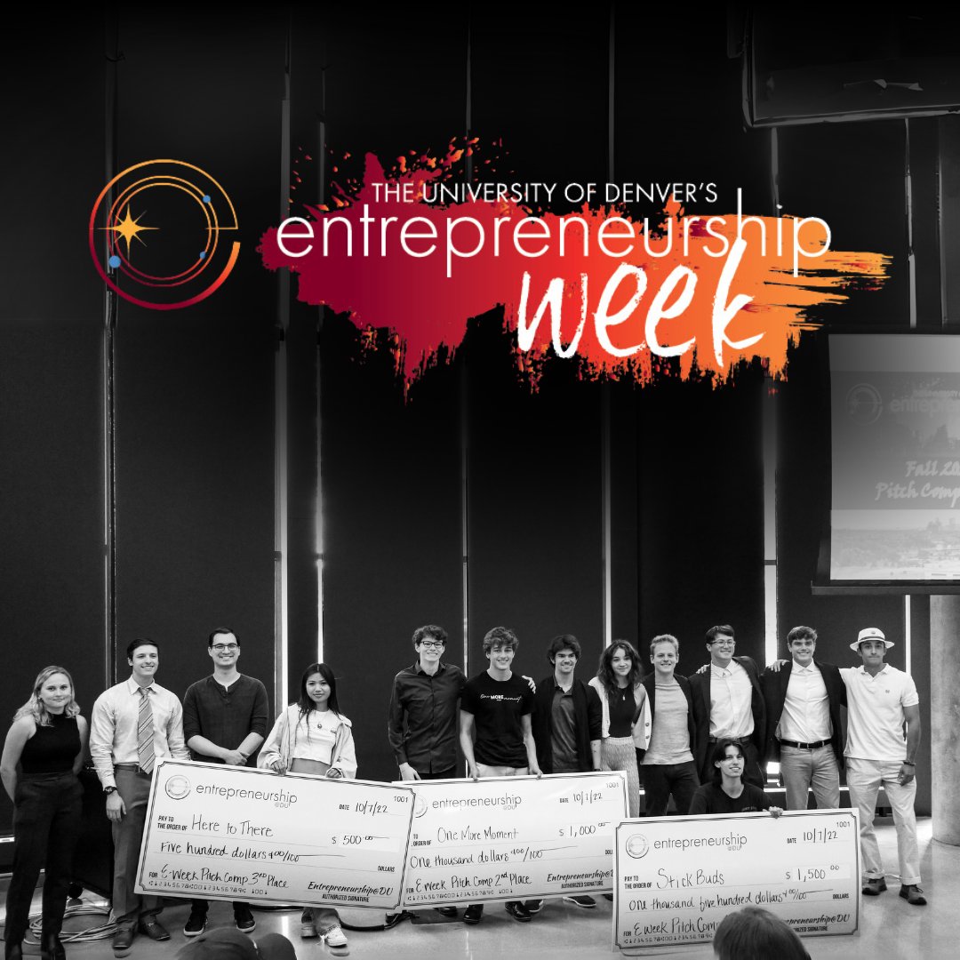 Are you ready to celebrate the @UofDenver's #Entrepreneurship Week from May 19-23? All DU students, faculty, staff and alumni, as well as the Denver community, are welcome! For more information about each event and registration: tinyurl.com/DCBEWeek2024