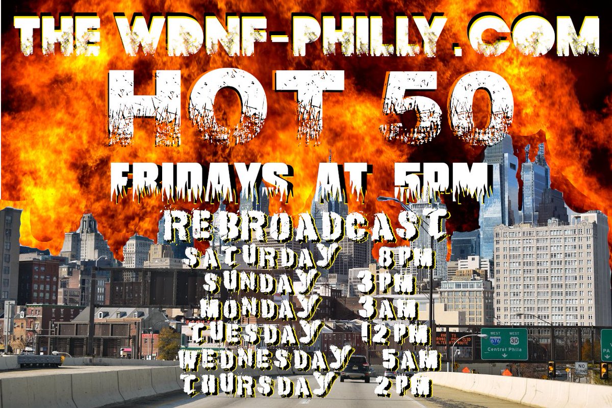 TODAY at 5PM EDT 🔥 The WDNF-Philly.com HOT 50! Followed at 8PM by @IndiesWithMarky 🌎 THIS is #howradioshouldsound 📻 STREAM 24/7: s4.radio.co/sf2430a01b/lis…