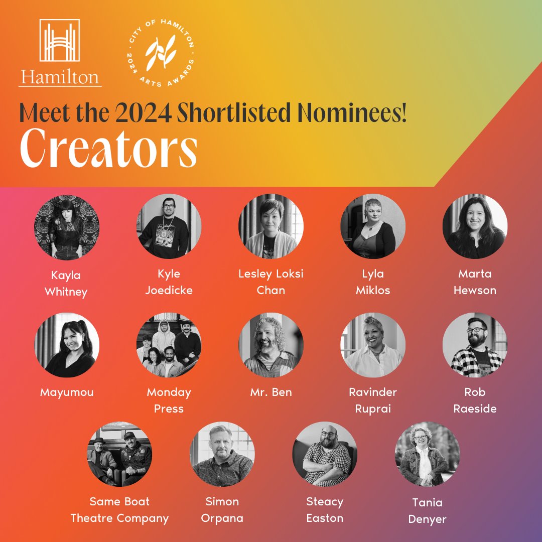 We're thrilled to share the 2024 Arts Awards Short List portraits and bios!  

Head over to hamilton.ca/city-council/a… to learn more about this incredible group of Hamiltonians!

Big thanks to <a href="/bankocreates/">Banko Creative Studio</a> for the portraits taken at the Hamilton Club.

#HAA2024 #HamOnt #HamArts