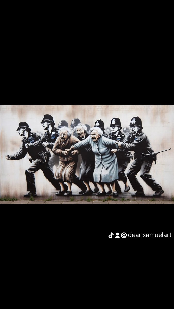 Street art by 
DSAarts 
The Magna carta gang
#MagnaCarta #oldladys #trendingfriday #juststopoil #streetart #art #spraypaint #spraypaintart #spraycan #graffiti #myartwork #dailymail #news #juststopoilprotest #trendingmagnacarta #art #spraypaint #deansamuelart #😂 #❤️ #granny #love