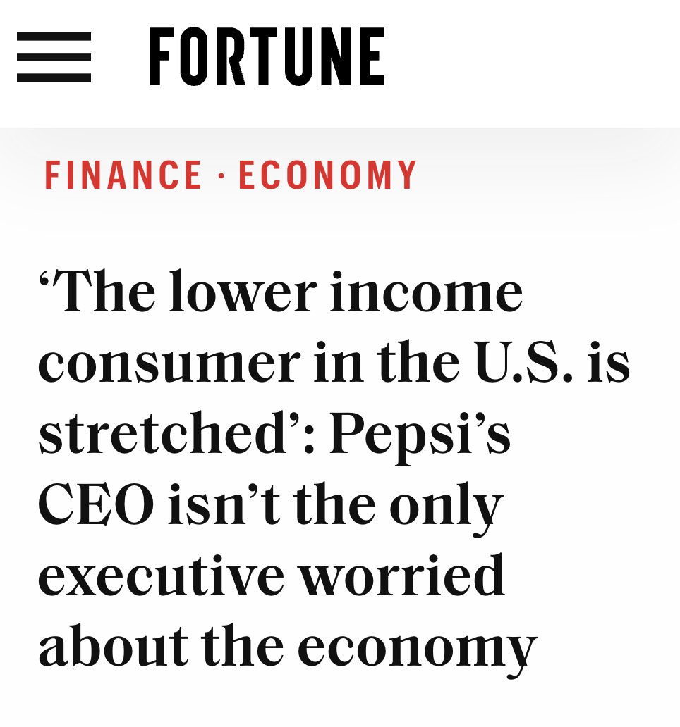 Pepsi's CEO is concerned about consumers being stretched thin, but the company has jacked up prices by double digits SEVEN TIMES in recent years. The result? Big profit growth. $1 billion spent on stock buybacks. CEO pay of $34 million last year. Hello?