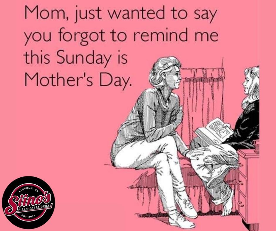 💐 Mother's Day Weekend is Here! Take Mom to Siino's where she can enjoy all her favorites and she'll think that you are so thoughtful. 😉 See ya at Siino's! 

#Siinos #Pizza #Pasta #Grill #MothersDay #DineLocal #PlacerCounty