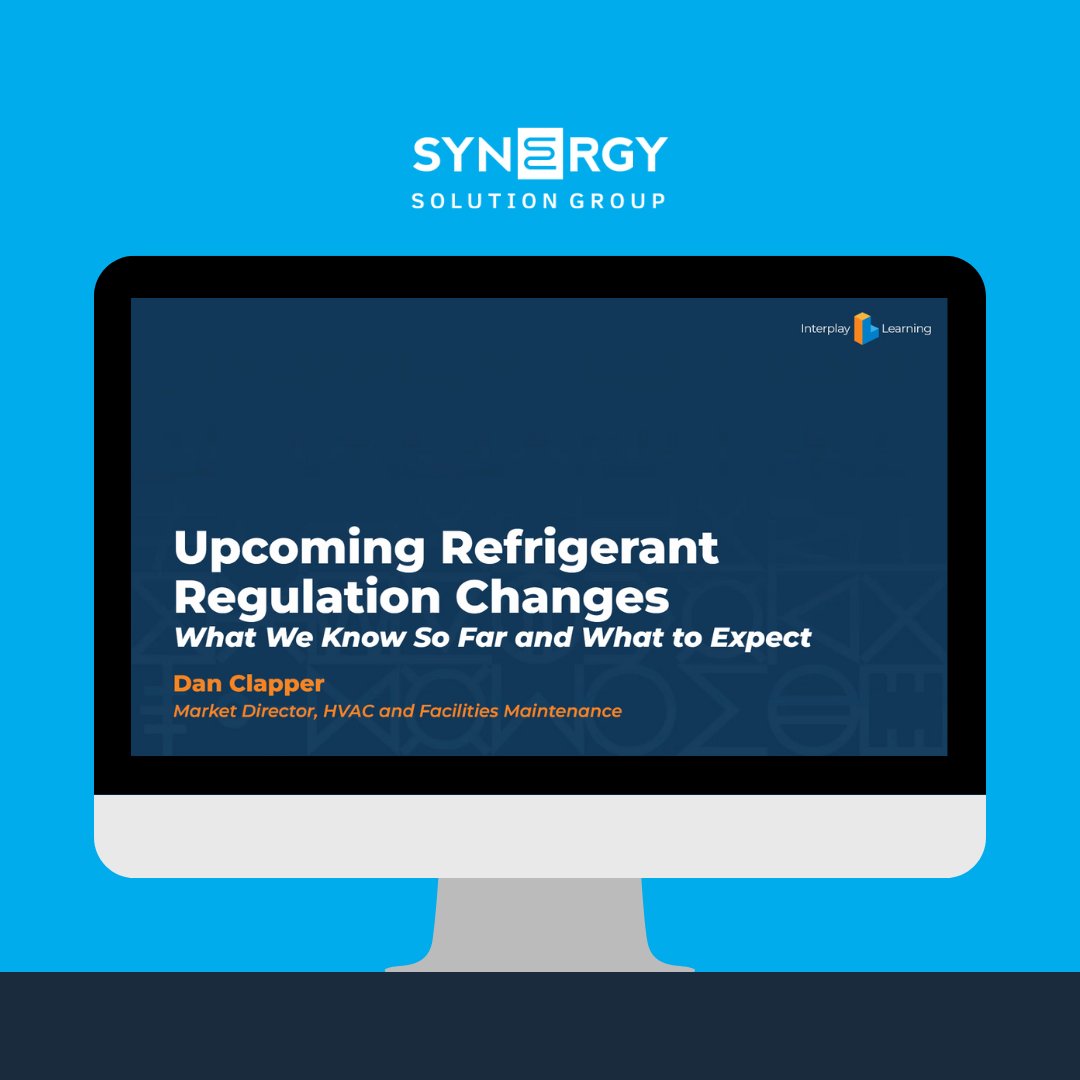 tweetsbysynergy's tweet image. Synergy recently partnered with Interplay Learning for a webinar on the upcoming changes to refrigerant regulations. 

synergysolutiongroup.com/upcoming-refri…

#HVACR #RegulationsUpdate #InterplayLearning #SynergyWebinar