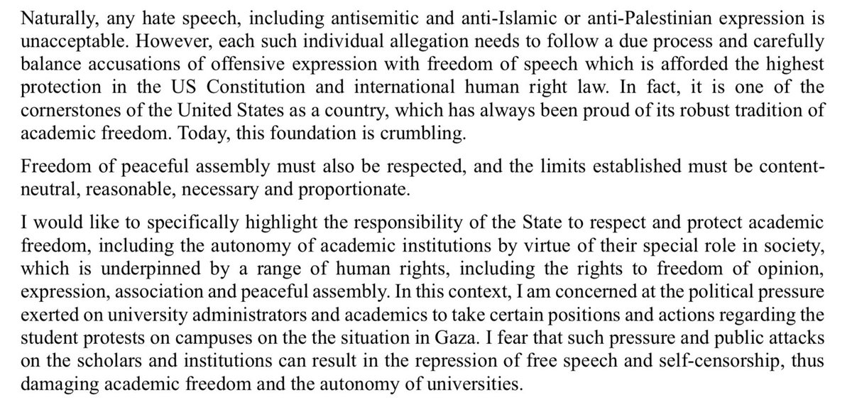 “In fact, [freedom of speech] is one of the cornerstones of the United States as a country, which has always been proud of its robust tradition of academic freedom. Today, this foundation is crumbling.”