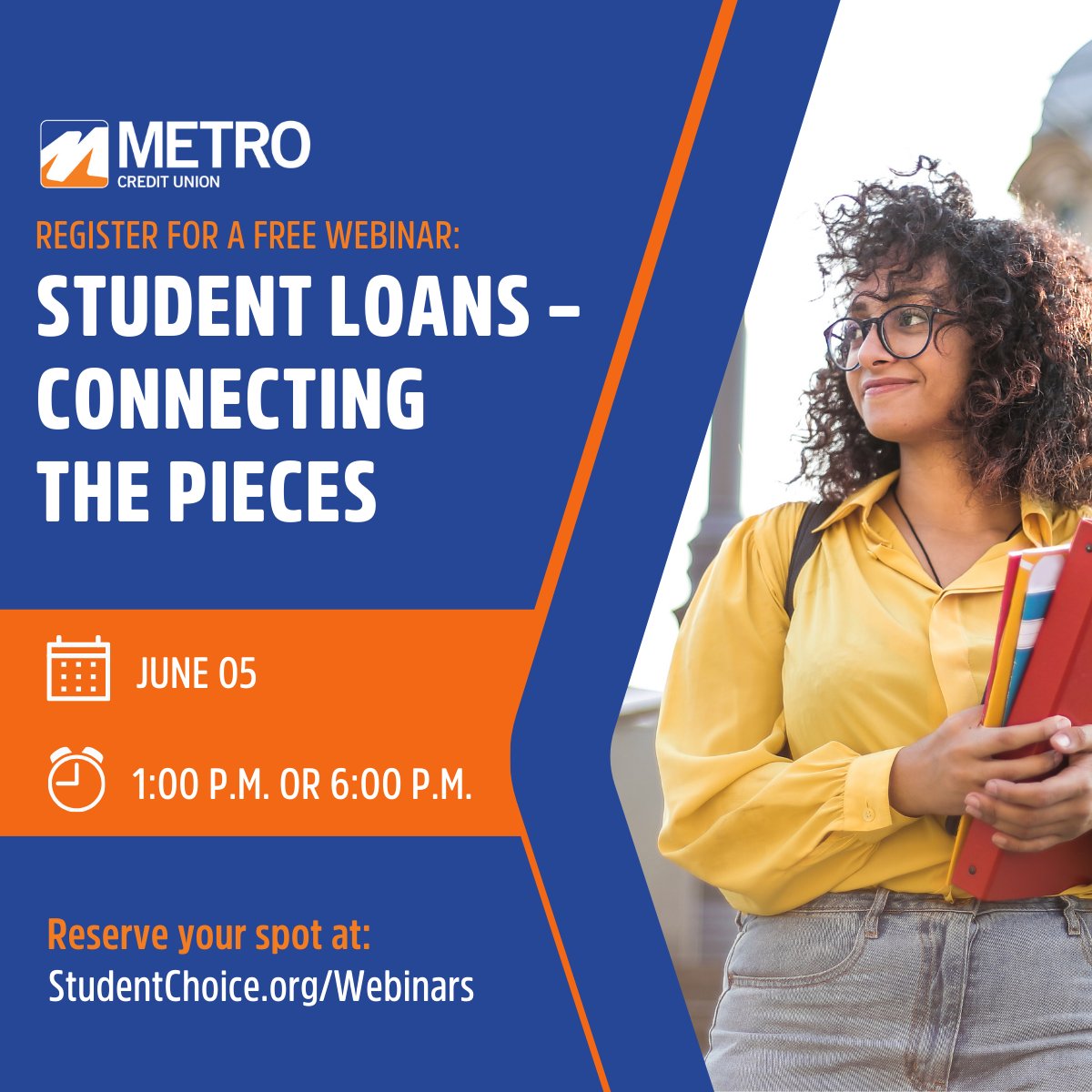Join us to learn about the #financialaid process & how to make smart decisions to fund your #education. Learn about federal & private #studentloans, the application timeline, and more. Save your spot: ow.ly/C9Hh50RyCpU
