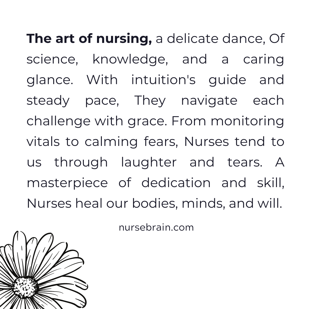 Nursing is a beautiful blend of art and science. Nurses guide patients with grace through every challenge, healing bodies and calming spirits. 🌟🩺

#nurselife #nursing #studentnurse  #nurseappreciation #newgradrn #registerednurse #nurse  #nursewellness #nursesweek