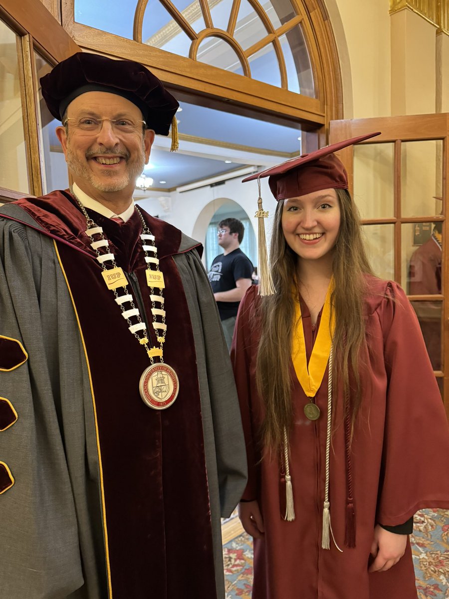 So proud of my daughter Lily <a href="/CaroneLily/">Lily Carone</a> graduating today from her mom and my alma mater  <a href="/IUPedu/">Indiana University of Pennsylvania</a>! She’s the third generation Carone <a href="/IUPedu/">Indiana University of Pennsylvania</a> grad! Off to her next adventure in medical school this fall. Here with President Driscoll <a href="/PresDriscoll/">Michael A Driscoll</a> at the Honors College graduation