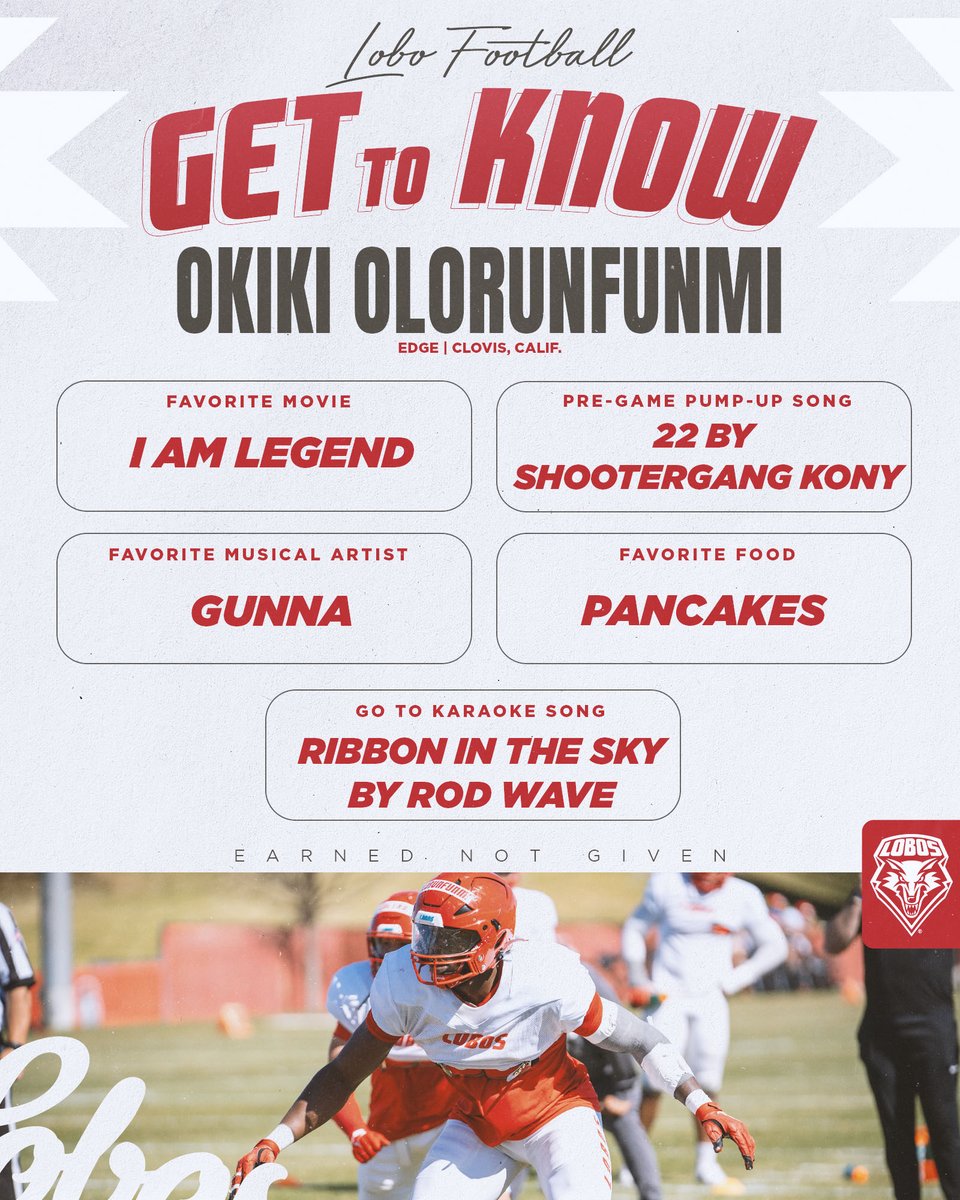 Time for Fun Fact Friday!!! Learn more about our transfer Edge rusher, Okiki Olorunfunmi (@King_Okiki15)!!!