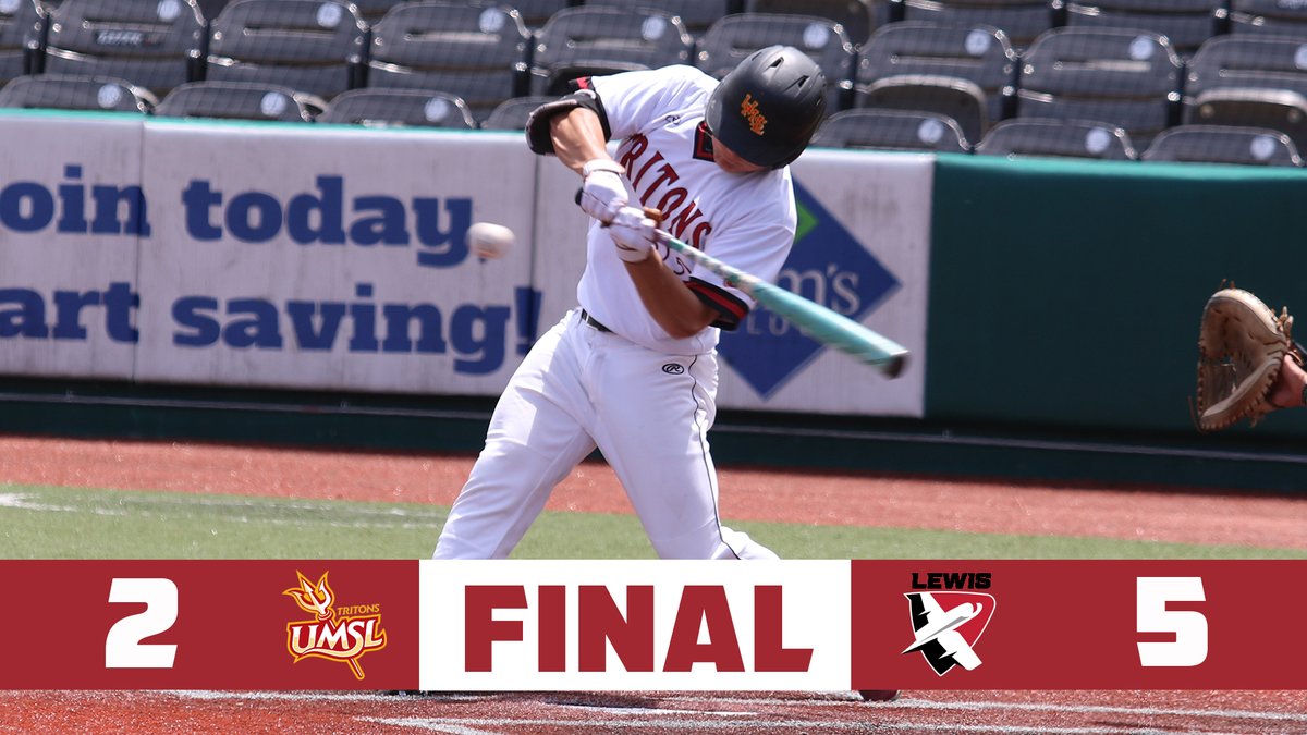 .@UMSLBSB falls to Lewis in an elimination game on Friday afternoon. Zach Beatty was 1-3 with a HR. Tritons end their season with a record of 30-22 #GLVCbase #FeartheFork🔱#tritesup🔱