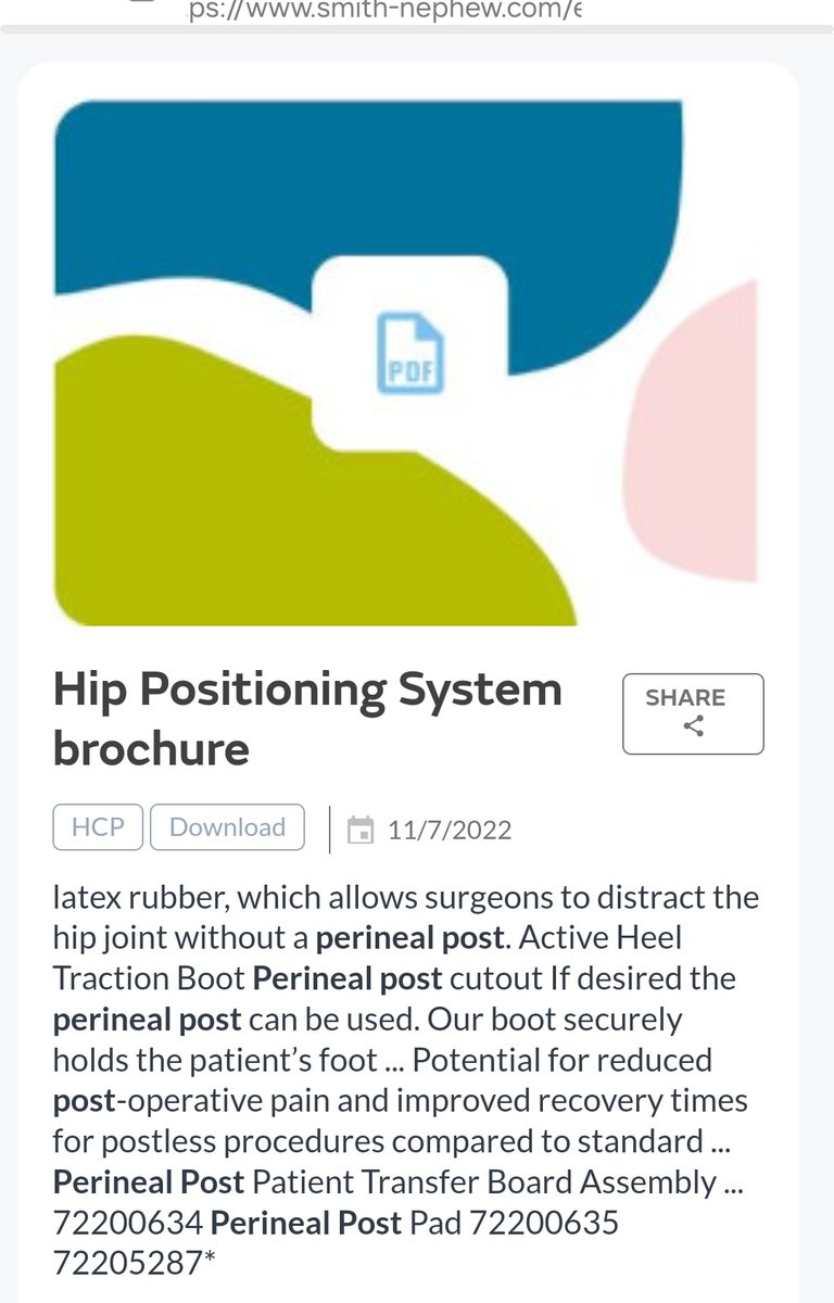 Great to see @SmithNephewPLC advertising the post-less technique to surgeons. Just a shame the #PerinealPost is still offered despite being fully aware of the injury it can cause to patients.

FYI - the groin is on the front of the body next to the hip NOT between the legs!!