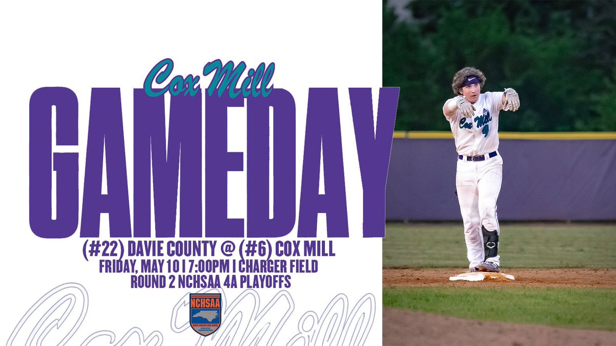⚡️⚡️Charger Playoff GAMEDAY ⚡️⚡️ 🆚 Davie County ⏰ 7:00PM 📍 Cox Mill HS 🎟️ my.hometownticketing.com/agency/638d7df… #BuiltAtTheMill | #MillMentality