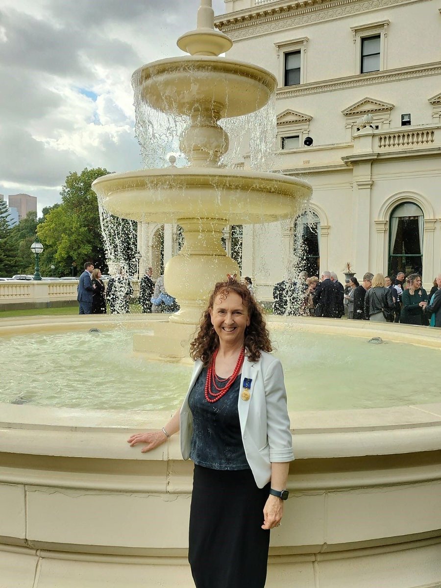 Cheryl Dedman, Chair of NOFASD's Board, at Government House in Melbourne last month following the presentation to her of the Medal of the Order of Australia (OAM) - received for service to community health, recognising her advocacy for #FASD. #FetalAlcoholSpectrumDisorder