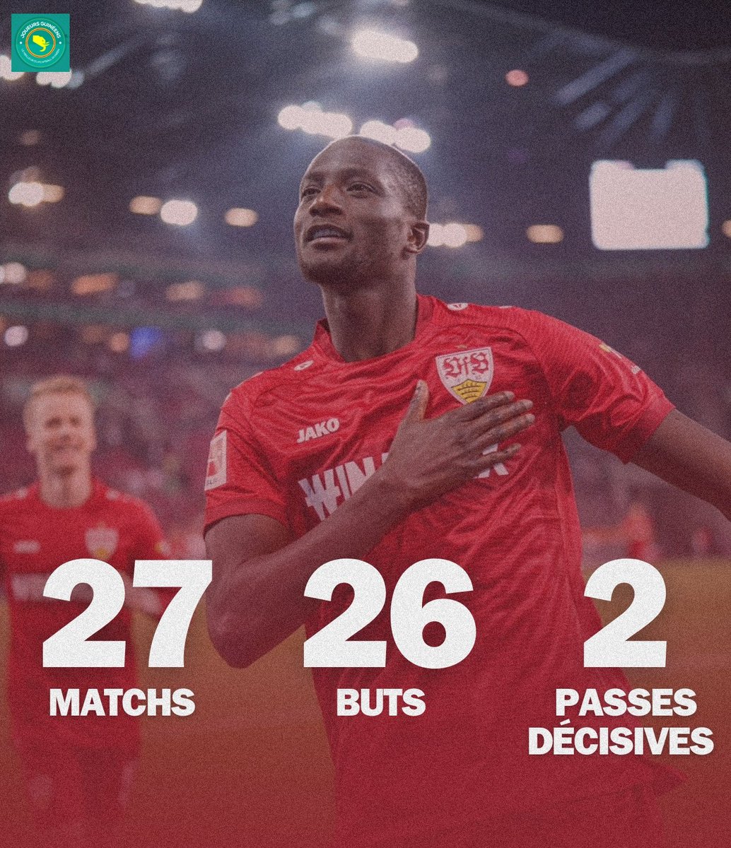 Joueurs_GN's tweet photo. 👑🇬🇳 La saison exceptionnelle que réalise Serhou Guirassy en Bundesliga. 

Le bombardier guinéen est PHÉNOMÉNAL. https://t.co/N7NMPGJeiv