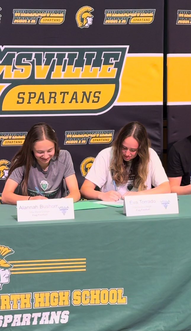 Signing day for Alannah Bushorr and Eva Torrado from Williamsville North High School.  Let’s go!!!