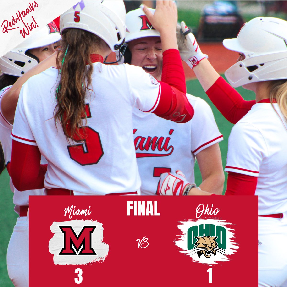 The RedHawks win, moving them on to the Championship Game!#RiseUpRedHawks 🔴Reeves got the win in the circle allowing just 3 hits & 0 earned runs 🔴Spaid had a Superman-looking diving catch at 3rd in the top of the 4th 🔴Bewick went 2-for-2 at the plate