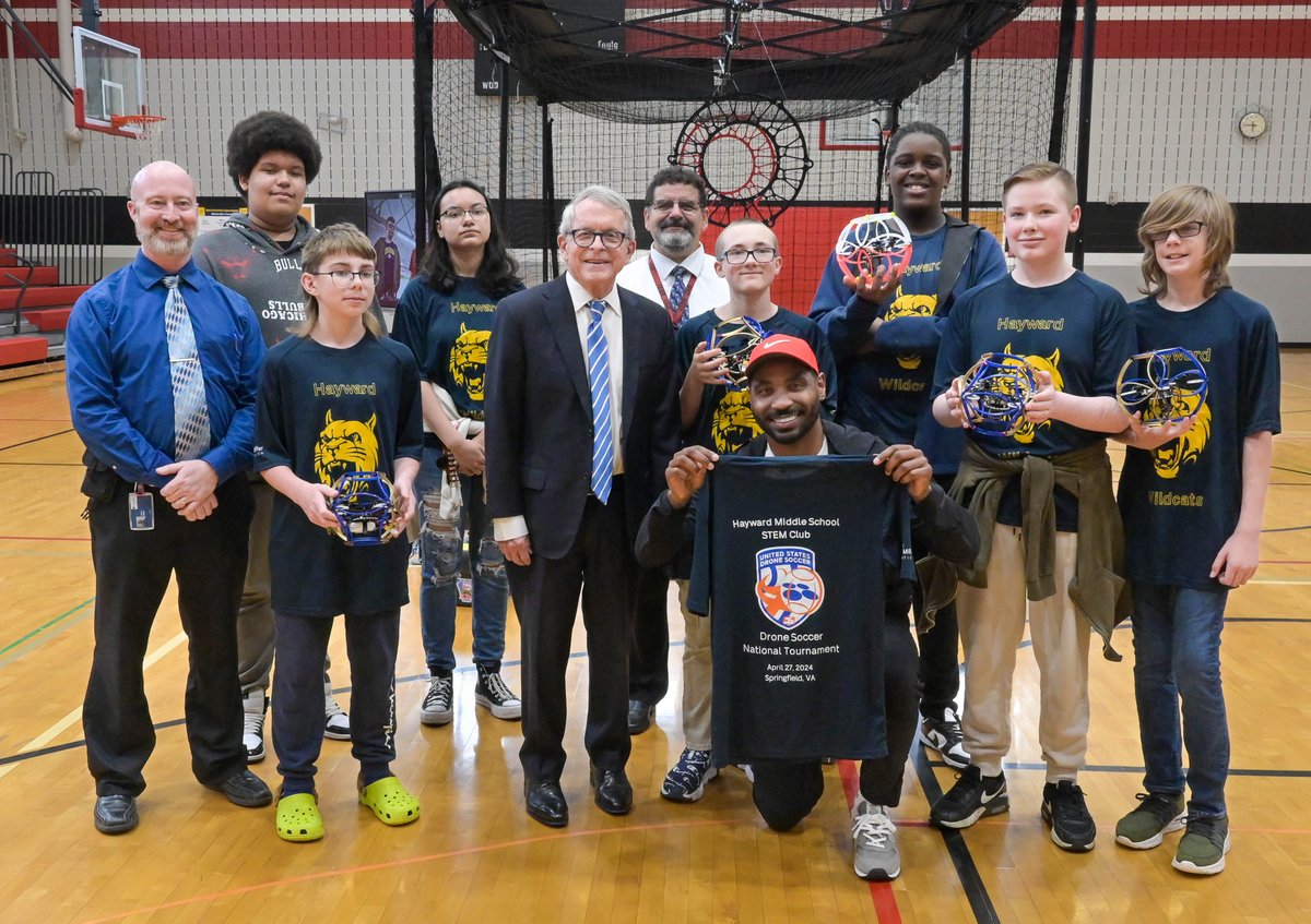 On Tuesday, I had the chance to visit with students who are in the STEM Club at Hayward Middle School in Springfield. The school was the first in Ohio to start a Drone Soccer team and they just got back from Washington, D.C., where they participated in the Drone National Soccer