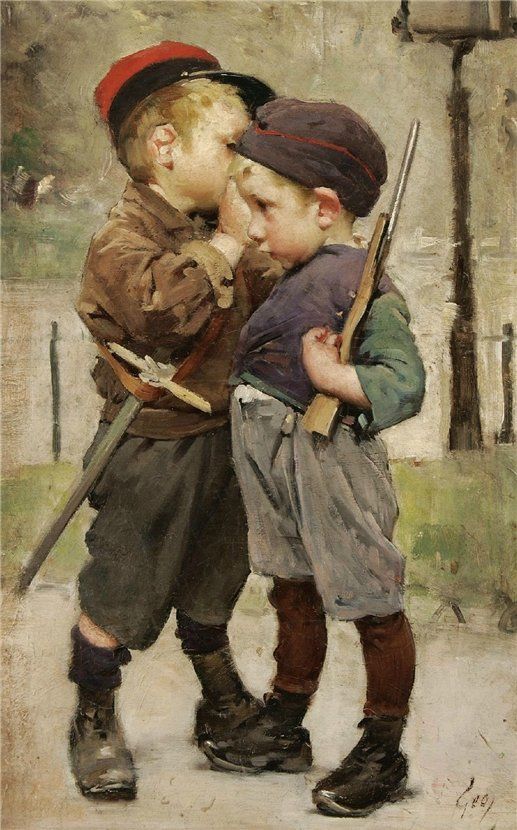 HENRY JULES JEAN GEOFFROY Pintor Francés 1853-1924 'La Consigna'