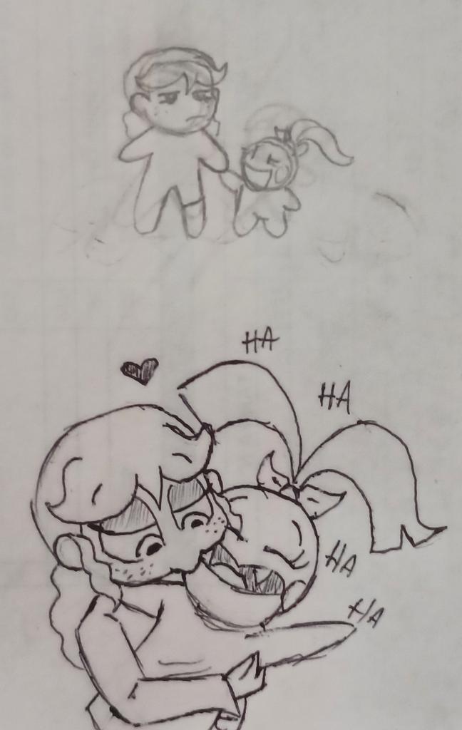 Spike and Penelope doodles. Hoggi would find this situation cute.
Possible ship maybe??? 
#PMC #Mixels #mixelsoc #doodles