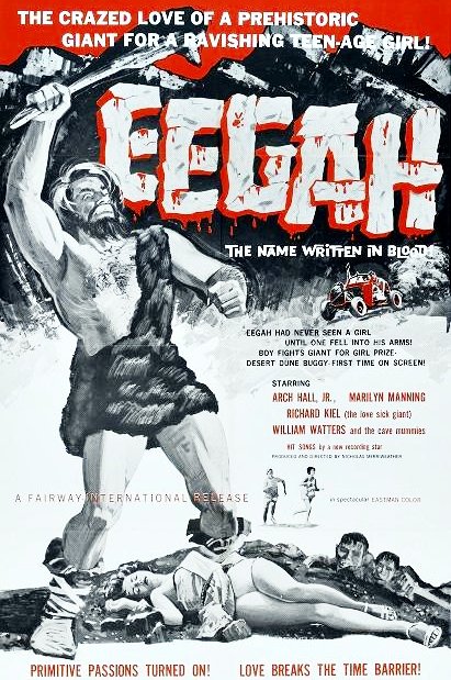 #BMovieManiacs Event: Eegah!!! Would you believe we haven't shown this movie since we officially became BMovieManiacs?! Crazy, but apparently true. We mean to correct that oversight tonight, cats! Arch Hall Jr, and Richard Kiel? Don't miss it, Maniacs! 8 Pac/11 East tonite