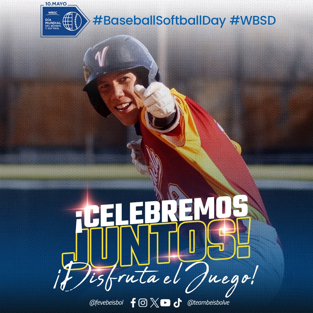 #BaseballSoftballDay #WBSD El #Beisbol #Baseball es para disfrutarlo, hoy 10 de mayo celebramos nuestro deporte favorito Comparte con nosotros celebrando el deporte del 🇻🇪 en este día tan especial para todos @wbsc @beisbolamericas