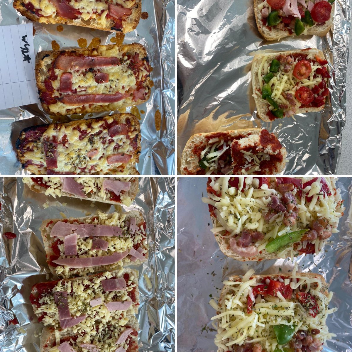 Creative pizza toast from year 7. Lots of great designs & faces! #serlbyProud #FoodTechnology