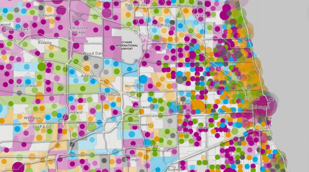 ✅Tell a story that incorporates GIS maps ✅Create a story using @ArcGISStoryMaps Just some of what you'll learn in our free web course → esri.social/si1K50RAVg5 🌐Maps below show regions where people have moved from: 🟢South ⚫Northeast 🟠Midwest 🔵West 🟣Outside the US