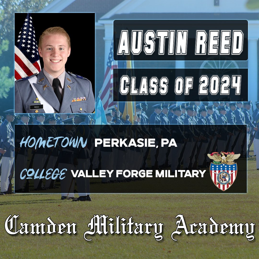Congratulations to Cadet Austin Reed! #camdenmilitary #seniorspotlight