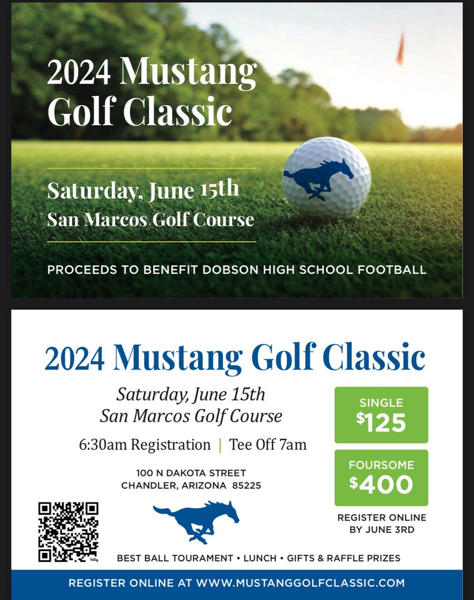 If you are free June 15th. Come play in the @DobsonFootball golf tournament