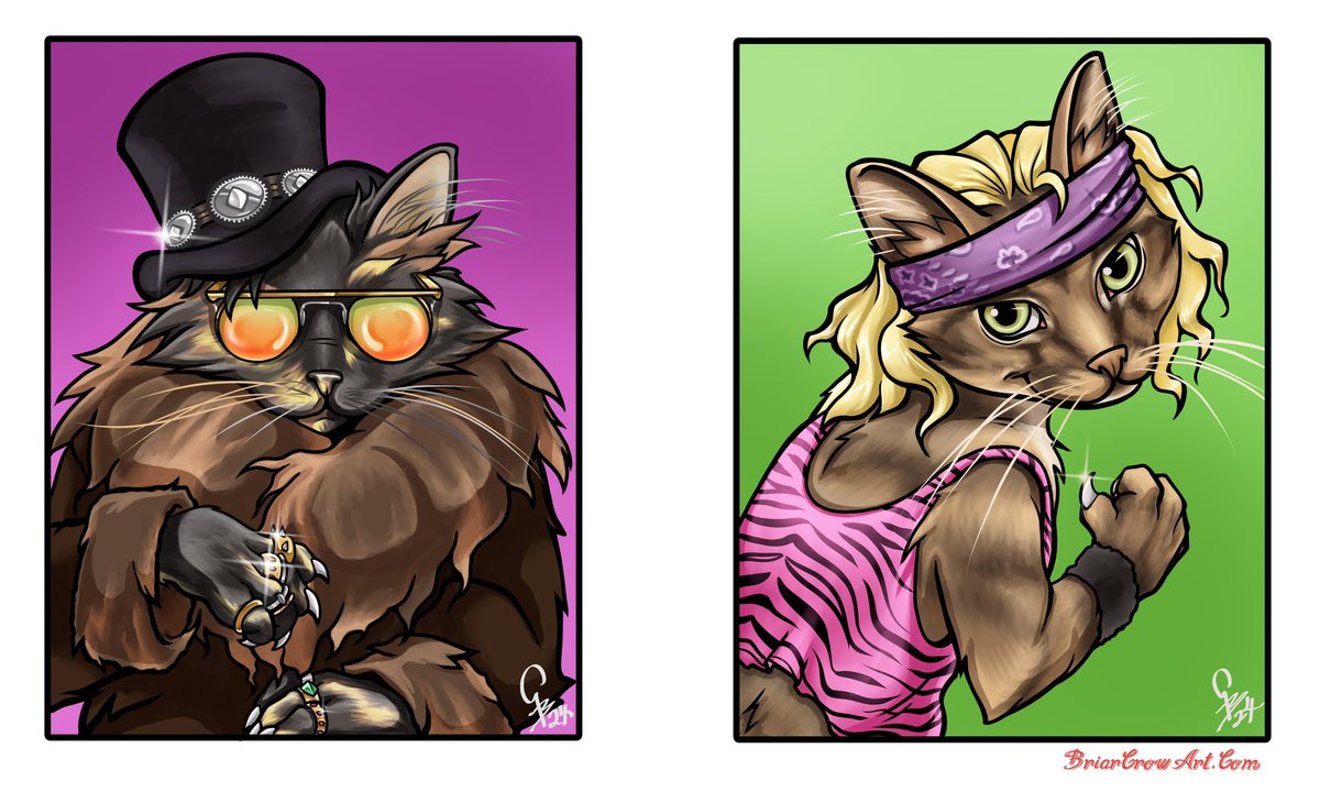 Everyone knows how crazy I was about my cats Raven and Jericho, so I wanted to get some artwork to showcase them as the true rockstars they were. I’ll eventually be getting these tattooed on me. @TheBriarCrow took a basic idea I had and knocked it out of the park. She kicks ass!
