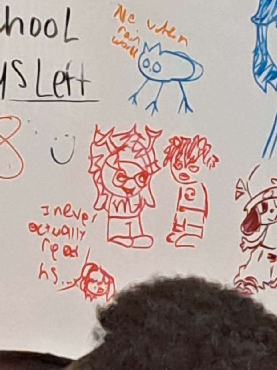 SOMEONE IN ANOTHER HOUR DREW VRISKA NEXT TO THE SHITTY KARKAT I DREW ON THE WHITEBOARD IN ENGLISH YESTERDAY 😭😭